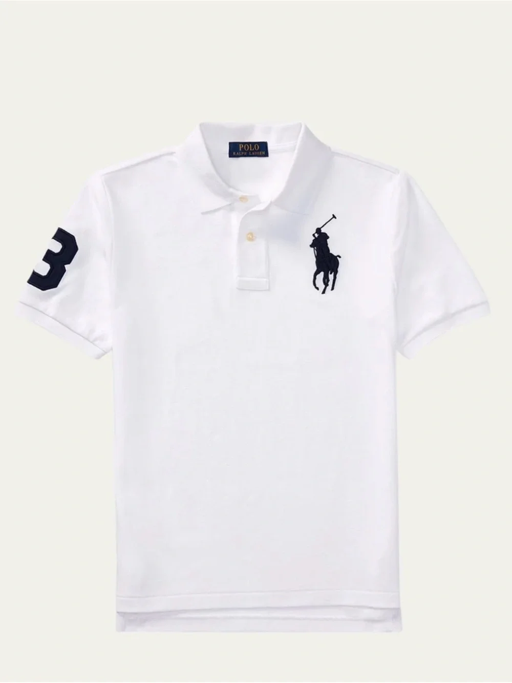 Polo by Ralph Lauren White Polo Shirt with Black Embroidery